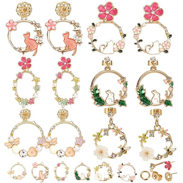 

PandaHall SUNNYCLUE DIY Earrings Making Kits, with Alloy Enamel Pendants and Real 18K Gold Plated Brass Stud Earring Findings, Mixed Color..., Multicolor