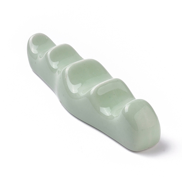

PandaHall Ceramic Brush Holder, Chinese Brush Rests Brush Stand, Calligraphy & Sumi Brushes Rack, Light Green, 140x38x28.5mm, Hole: 10~11mm...
