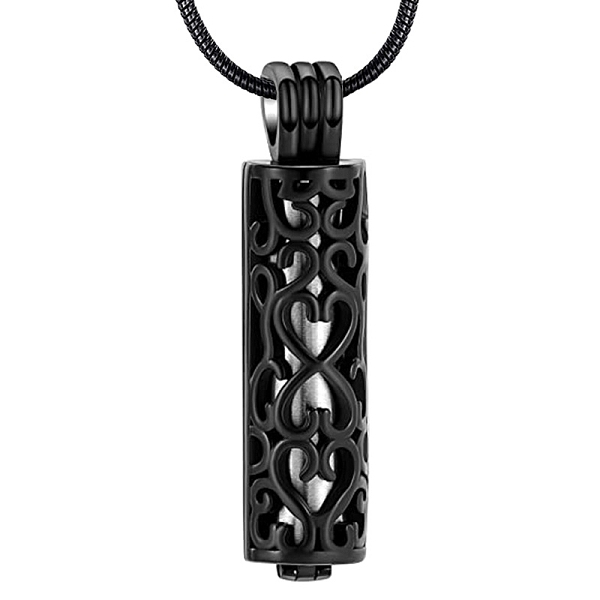 

PandaHall Stainless Steel Pendant Necklaces, Urn Ashes Necklaces, Column, Black, 21.65 inch(55cm) Stainless Steel Column