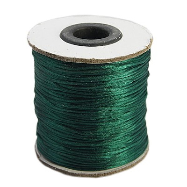 

PandaHall Nylon Thread, Rattail Satin Cord, Nylon Jewelry Cord for Braided Jewelry Making, Round, Sea Green, 1mm, about 100yards/roll(300...
