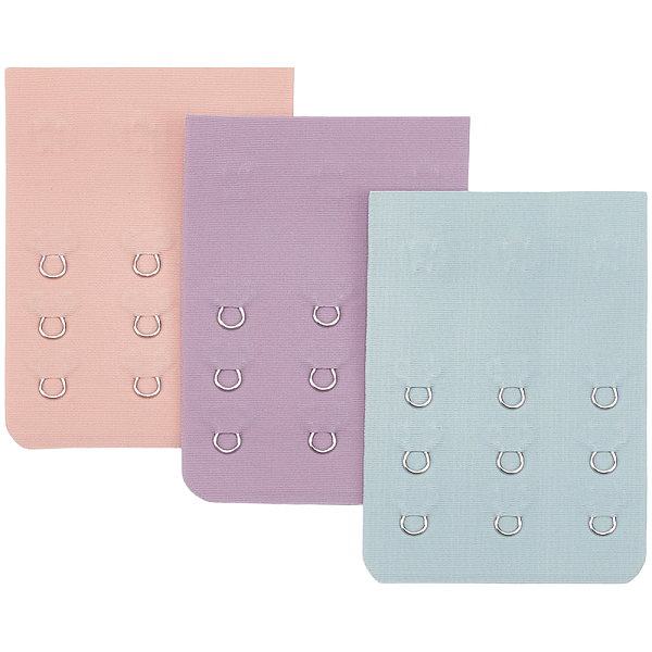 3Pcs 3 Colors Polyester 3 Rows x 3 Hooks Underwear Bra Extenders