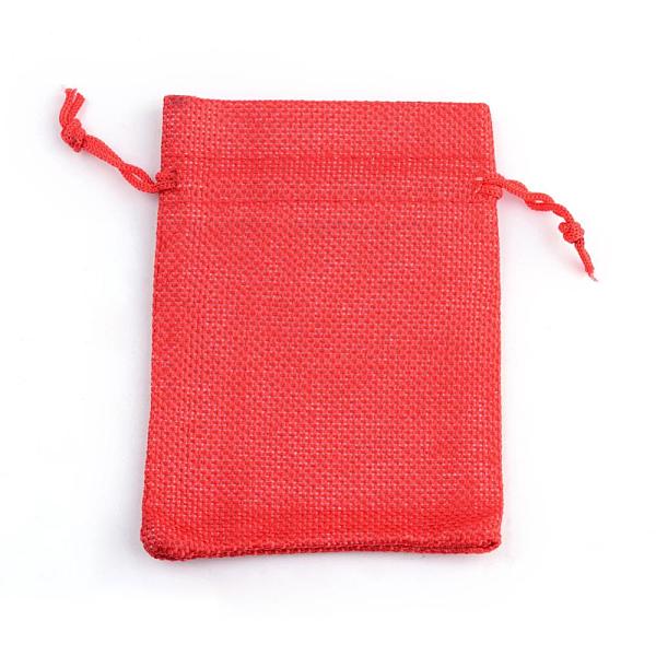 

PandaHall Burlap Packing Pouches Drawstring Bags, Red, 9x7cm Burlap Red