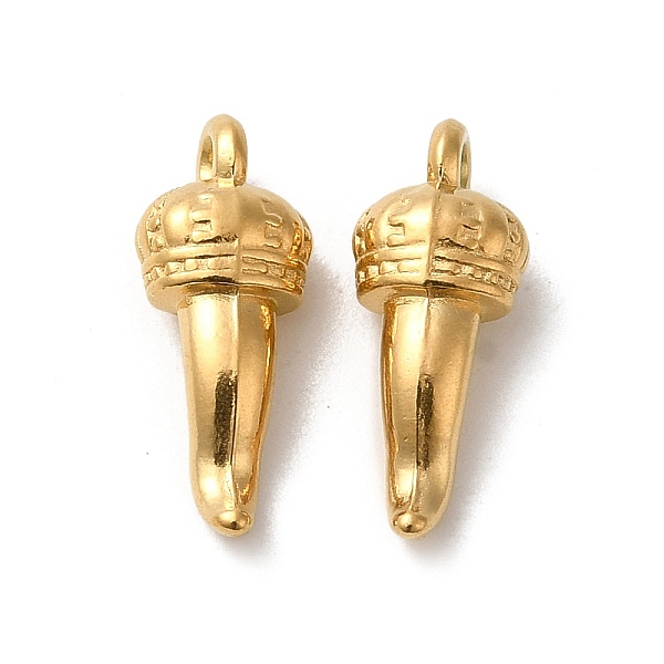 

PandaHall 304 Stainless Steel Pendants, Horn of Plenty/Italian Horn Cornicello Charms, Real 18K Gold Plated, 15x4.5x6mm, Hole: 1.2mm 304...