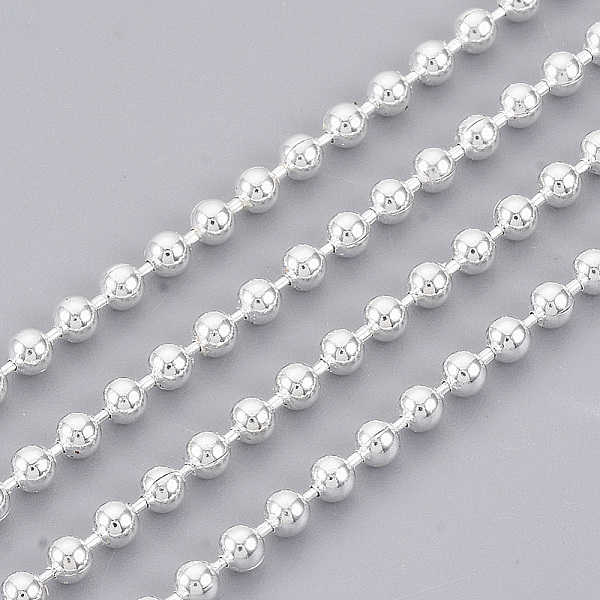 

PandaHall Brass Ball Chains, Long-Lasting Plated, Soldered, with Spool, Cadmium Free & Lead Free, Silver, 2mm, about 16.4 Feet(5m)/roll...
