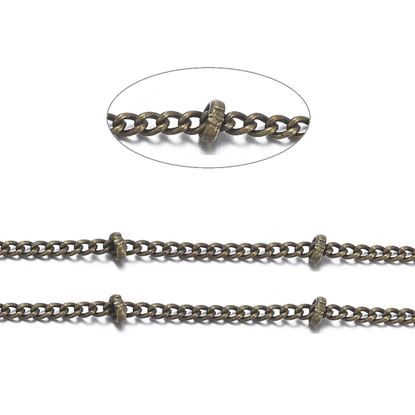 

PandaHall Brass Curb Chains, Satellite Chains, Soldered, with Spool, Cadmium Free & Nickel Free & Lead Free, Antique Bronze, 2x1.5x0.3mm...