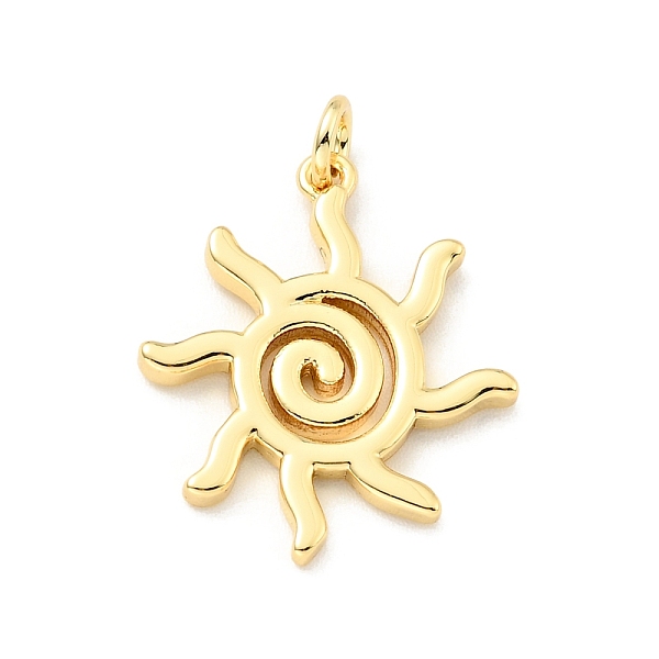 

PandaHall Brass Pendants, with Jump Ring, Cadmium Free & Lead Free, Sun, Real 18K Gold Plated, 21.5x18.5x1.5mm Brass Sun