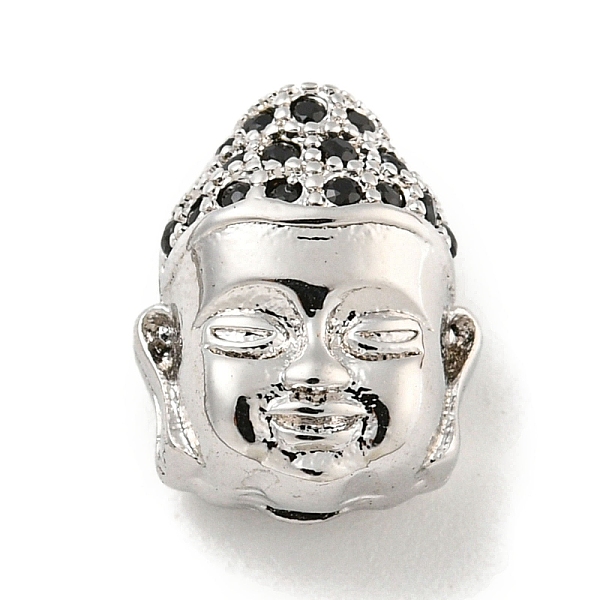 

PandaHall Brass Micro Pave Clear Cubic Zirconia Beads, Buddha Head, Platinum, 11x8.5x6mm, Hole: 1.2mm Brass+Cubic Zirconia Human Black