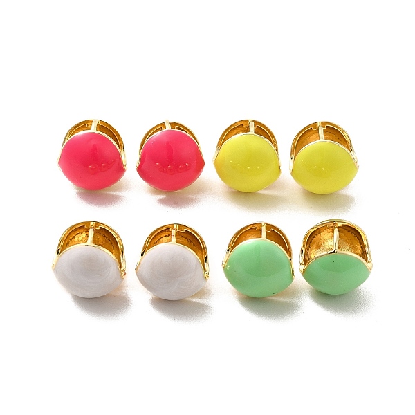

PandaHall Enamel Round Hoop Earrings, Golden Brass Jewelry for Women, Mixed Color, 14mm, Pin: 1mm Brass Round Multicolor