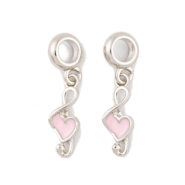 

PandaHall Rack Plating Alloy Pink Enamel European Dangle Charms, Musical Note Large Hole Pendants, Platinum, 28.5mm, Hole: 4.5mm...