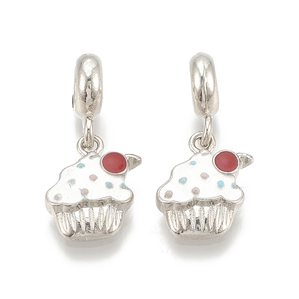 

PandaHall Alloy European Dangle Charms, with Enamel, Large Hole Pendants, Cake, Platinum, Colorful, 26mm, Hole: 5mm, 15.5x13x4mm...
