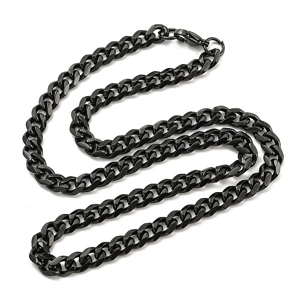 

PandaHall 201 Stainless Steel Curb Chain Necklaces, Black, 19.88 inch(50.5cm) 201 Stainless Steel