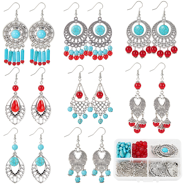 

PandaHall SUNNYCLUE 94Pcs Teardrop & Geometry Beads, Alloy Links & Pendants & Bead Cap & Spacer Bead, Brass Cable Chain & Earring Hook, for...
