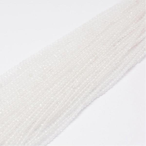 

PandaHall Natural Quartz Crystal Beads Strands, Rock Crystal Beads, Round, Faceted(128 Facets), 2mm, Hole: 0.5mm, about 220pcs/strand, 15.7...