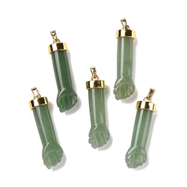 

PandaHall Natural & Synthetic Mixed Stone Pendants, with Golden Tone Brass Findings, Fist Shape, 45x12x10mm, Hole: 4.5x7.5mm Mixed Stone...