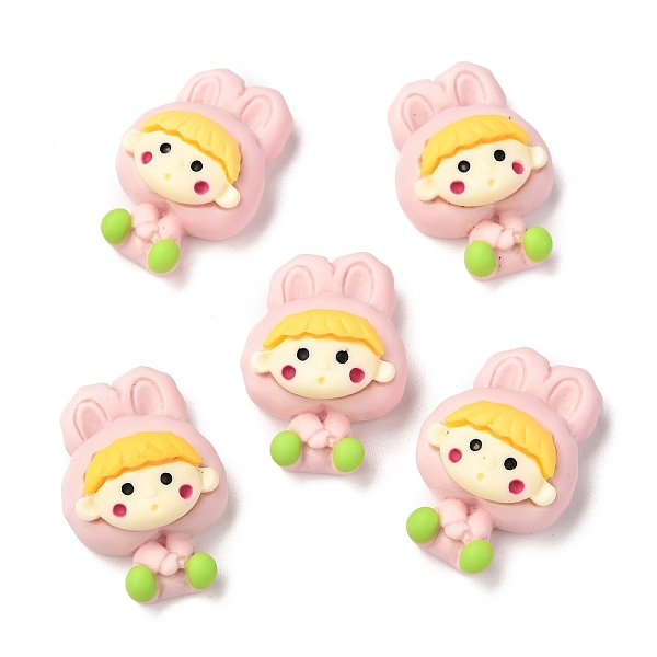 

PandaHall Opaque Resin Cabochons, Doll, Pink, 24x17x10.5mm Resin Doll Pink