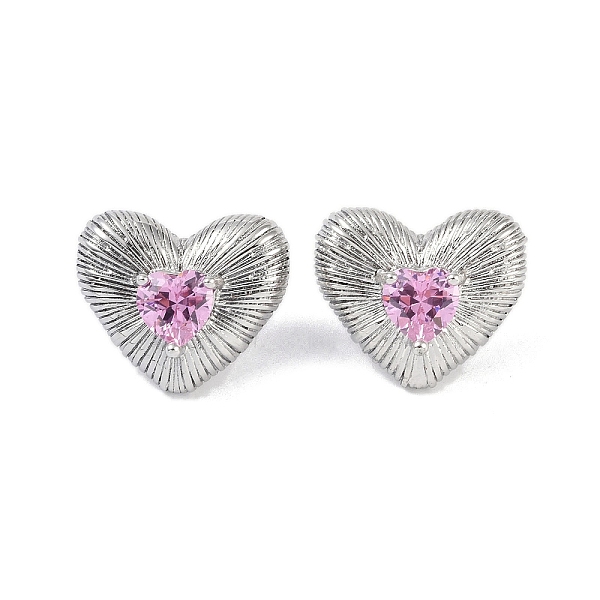 

PandaHall Heart 304 Stainless Steel Pearl Pink Cubic Zirconia Stud Earring for Women, Stainless Steel Color, 19.5x22.5mm Cubic Zirconia...