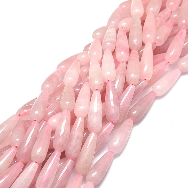 

PandaHall Natural Rose Quartz Beads Strands, Waterdrop, 30x10mm, Hole: 1.4mm, about 13pcs/strand, 15.75''(40cm) Rose Quartz Teardrop