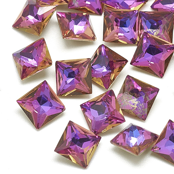 

PandaHall DIY Pointed Back K9 Glass Rhinestone Cabochons, Random Color Back Plated, Faceted, Square, Violet Blue, 6x6x3.5mm Glass Rhinestone...