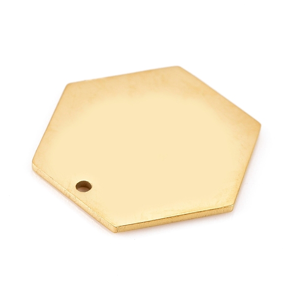 

PandaHall 304 Stainless Steel Pendants, Manual Polishing, Stamping Blank Tag, Laser Cut, Hexagon, Golden, 18x20x0.8mm, Hole: 1.2mm 304...