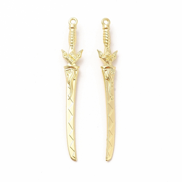 

PandaHall Rack Plating Alloy Big Pendants, Cadmium Free & Nickel Free & Lead Free, Sword Charm, Golden, 59x9x5mm, Hole: 1.5mm Alloy Others