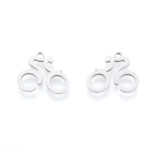 

PandaHall 201 Stainless Steel Pendants, Laser Cut, Bicycle, Stainless Steel Color, 14x16x1mm, Hole: 1.5mm 201 Stainless Steel Vehicle
