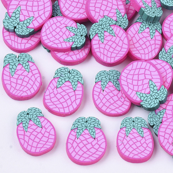 

PandaHall Handmade Polymer Clay Cabochons, Pineapple, Violet, 11~12.5x8.5~10x1.5~2mm, about 250pcs/50g Polymer Clay Fruit Purple