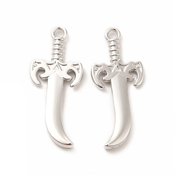 

PandaHall Rack Plating Alloy Pendants, Cadmium Free & Nickel Free & Lead Free, Dagger Charm, Platinum, 30x13x2mm, Hole: 2mm Alloy Others