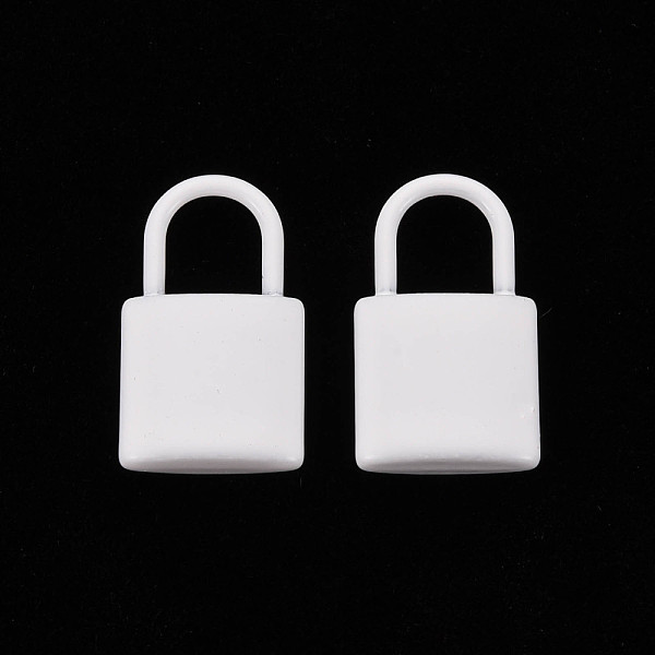 

PandaHall Spray Painted Alloy Pendants, Cadmium Free & Lead Free, Padlock, White, 18.5x11x4mm, Hole: 5.5x6mm Alloy Lock White