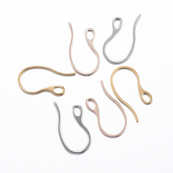 

PandaHall 304 Stainless Steel Earring Hooks, Ear Wire, with Horizontal Loop, Mixed Color, 22x11.5x1mm, 18 Gauge, Hole: 2.5x3.5mm 304...