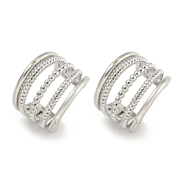 

PandaHall Brass Cuff Earrings, Multilayer Earrings, Platinum, 13x10mm Brass Ring