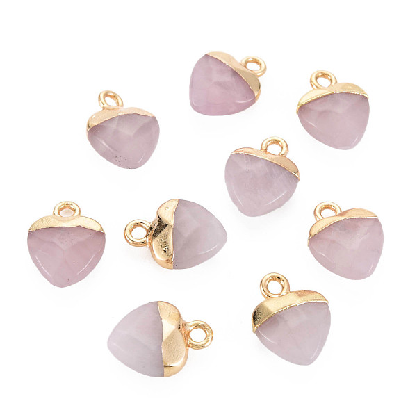 

PandaHall Natural Rose Quartz Charms, with Light Gold Plated Iron Findings, Heart, 13.5x10.5x5~5.5mm, Hole: 1.6~1.8mm Rose Quartz Heart