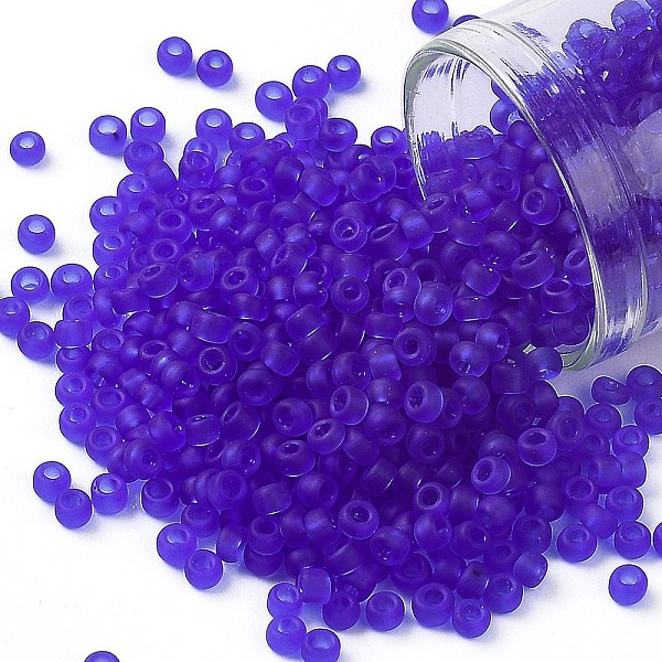 

PandaHall TOHO Round Seed Beads, Japanese Seed Beads, (942F) Sapphire Transparent Matte, 8/0, 3mm, Hole: 1mm, about 10000pcs/pound Glass..., Blue