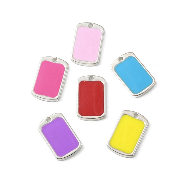 

PandaHall CCB Plastic Enamel Pendants, Platinum, Rectangle Charms, Mixed Color, 24.5x15x3mm, Hole: 2mm Plastic Rectangle Multicolor