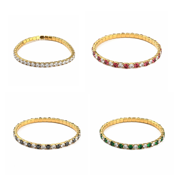 

PandaHall Ion Plating(IP) 304 Stainless Steel Bracelets, Cubic Zirconia Tennis Bracelets for Women, Golden, Mixed Color, 1/8 inch(0.4cm)..., Multicolor