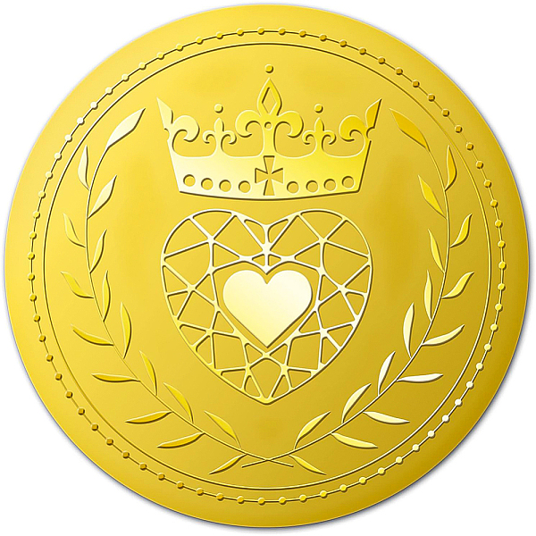 

PandaHall BENECREAT 100pcs Crown and Love Pattern Self Adhesive Gold Foil Embossed Stickers, 5x5cm Embossed Gold Certificate Seals for...