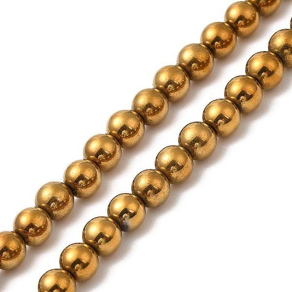

PandaHall Electroplate Synthetic Non-magnetic Hematite Beads Strands, Round, Golden Plated, 4.5~5mm, Hole: 0.8mm, about 86~87pcs/strand...