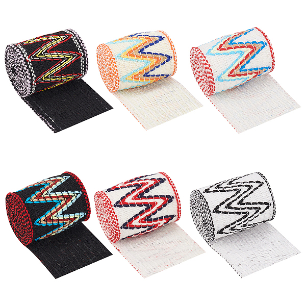 

PandaHall BENECREAT 6 Bags 6 Colors 1 Yard Flat Ethnic Style Cotton Ribbons with Wave Pattern, Garment Accessories, Mixed Color, 2-1/8 inch..., Multicolor