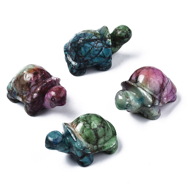 

PandaHall Turtle Natural Map Stone/Picasso Stone/Picasso Jasper Model Ornament, for Desk Home Display Decorations, Dyed & Heated, Mixed..., Multicolor
