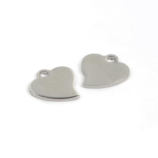 

PandaHall 304 Stainless Steel Charms, Heart, Tag Charms, Stainless Steel Color, 13x12x1mm, Hole: 1.5mm 304 Stainless Steel Heart