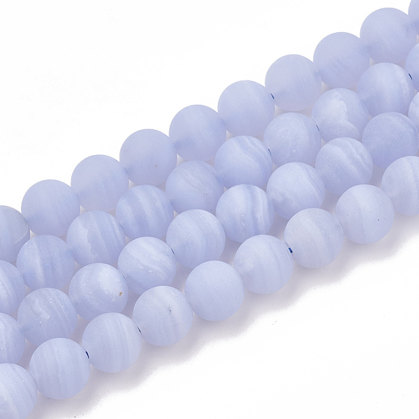 

PandaHall Natural Blue Lace Agate Beads Strands, Frosted, Grade AB+, Round, 4mm, Hole: 1mm, about 96pcs/strand, 15.5 inch Blue Lace Agate...