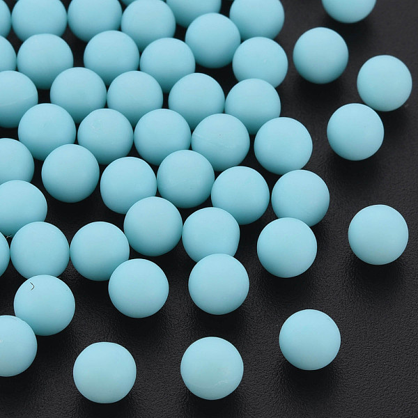 

PandaHall Opaque Acrylic Beads, Frosted, No Hole, Round, Light Sky Blue, 6mm, about 3900pcs/500g Acrylic Round