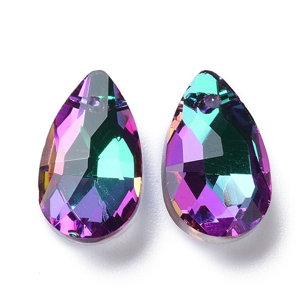 

PandaHall Faceted Teardrop Glass Pendants, Medium Orchid, 16x9x5mm, Hole: 1mm Glass Teardrop
