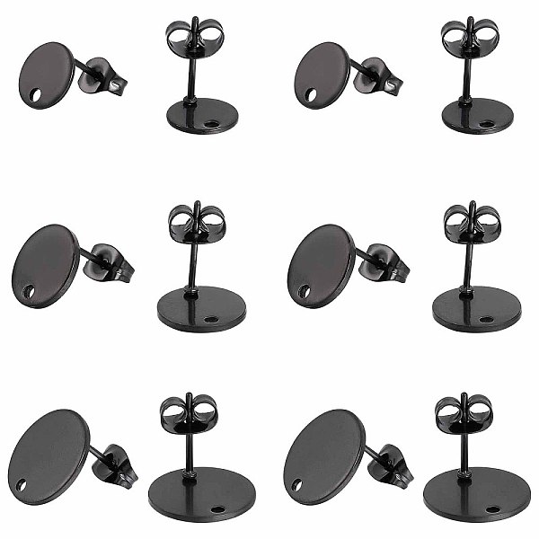 

PandaHall SUNNYCLUE 1 Box 30Pcs 3 Sizes Flat Round Earring Posts Stainless Steel Earring Post Ear Stud with Loop Blank Metal Earring Studs...