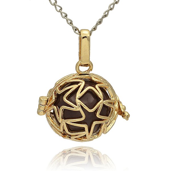 

PandaHall Golden Tone Brass Hollow Round Cage Pendants, with No Hole Spray Painted Brass Ball Beads, DarkSlate Blue, 23x24x18mm, Hole: 3x8mm...