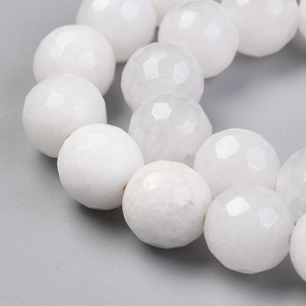 

PandaHall Natural Malaysia Jade Bead Strands, Dyed, Faceted, Round, White, 10mm, Hole: 1mm, about 37pcs/strand, 14.5 inch(36.83cm) Malaysia...