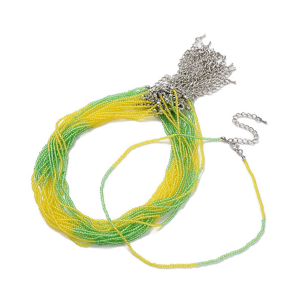 

PandaHall Faceted Rondelle Glass Beaded Necklace for Women, with Alloy Clasps, Yellow, 15.16~15.94 inch(38.5~40.5cm), 2mm Glass Rondelle...