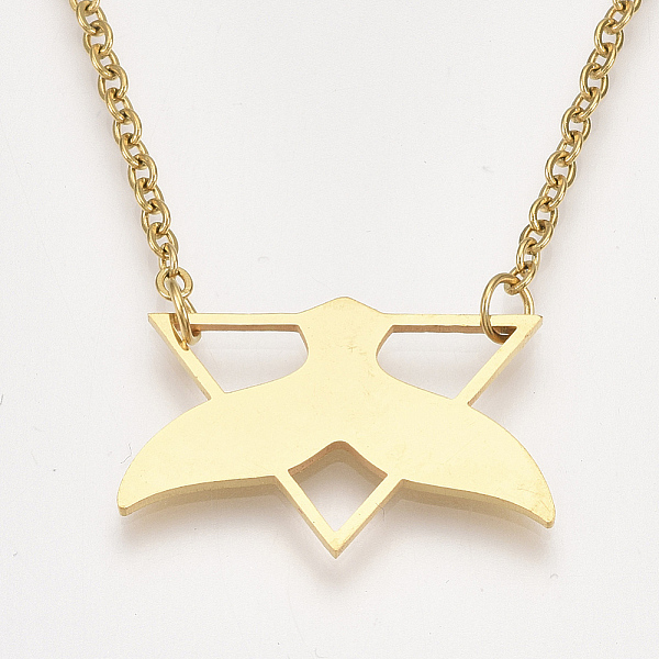 

PandaHall 201 Stainless Steel Pendant Necklaces, with Cable Chains, Whale Tail Shape & Triangle, Golden, 17.3 inch(44cm), 2mm, Whale Tail...