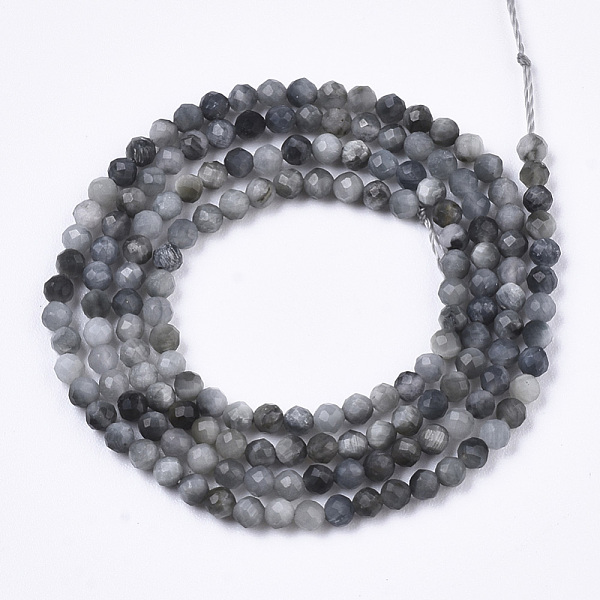 

PandaHall Natural Hawk's Eye Beads Strands, Eagle Eye Stone, Round, Faceted, 2mm, Hole: 0.6mm, about 150~155pcs/Strand, 15.35 inch(39cm)...