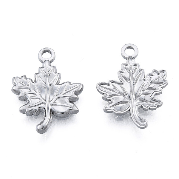 

PandaHall 201 Stainless Steel Pendants, Leaf, Stainless Steel Color, 20.5x15.5x2mm, Hole: 2mm 201 Stainless Steel Leaf