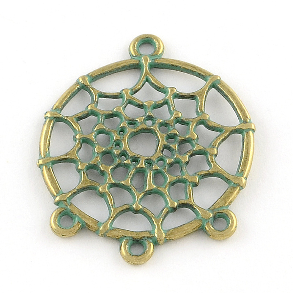 

PandaHall Zinc Alloy Flat Round Chandelier Component Links, Cadmium Free & Nickel Free & Lead Free, Antique Bronze & Green Patina, 34x28x2mm...